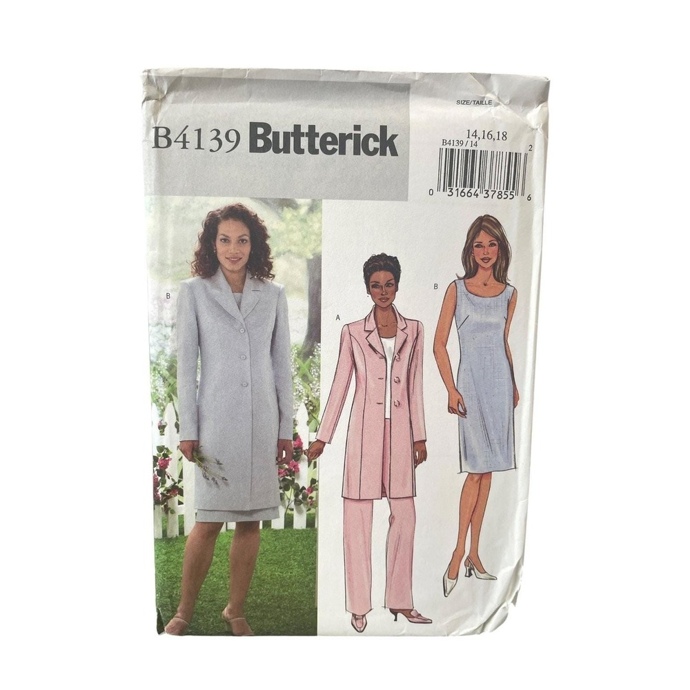 Butterick B4139 Jacket Top Dress Pants Sz 14 16 18 Y2K Professional